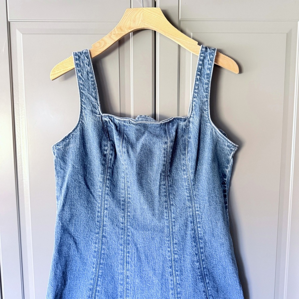 Abercrombie & Fitch Mila Denim Midi Dress, Medium Wash, LP - Picture 5 of 11